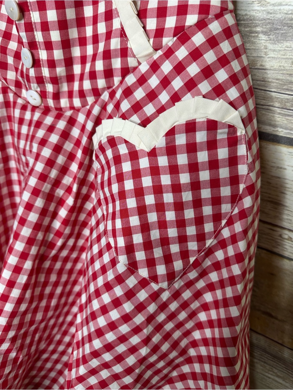 House of CB 'Heidi' Red Gingham Halter Mini Dress size L reg cup size - Picture 6 of 11